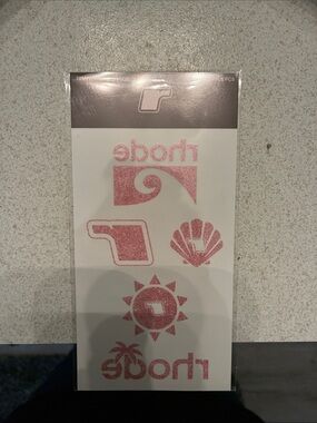 RHODE Pink Glitter Coastal Temporary Tattoos Set